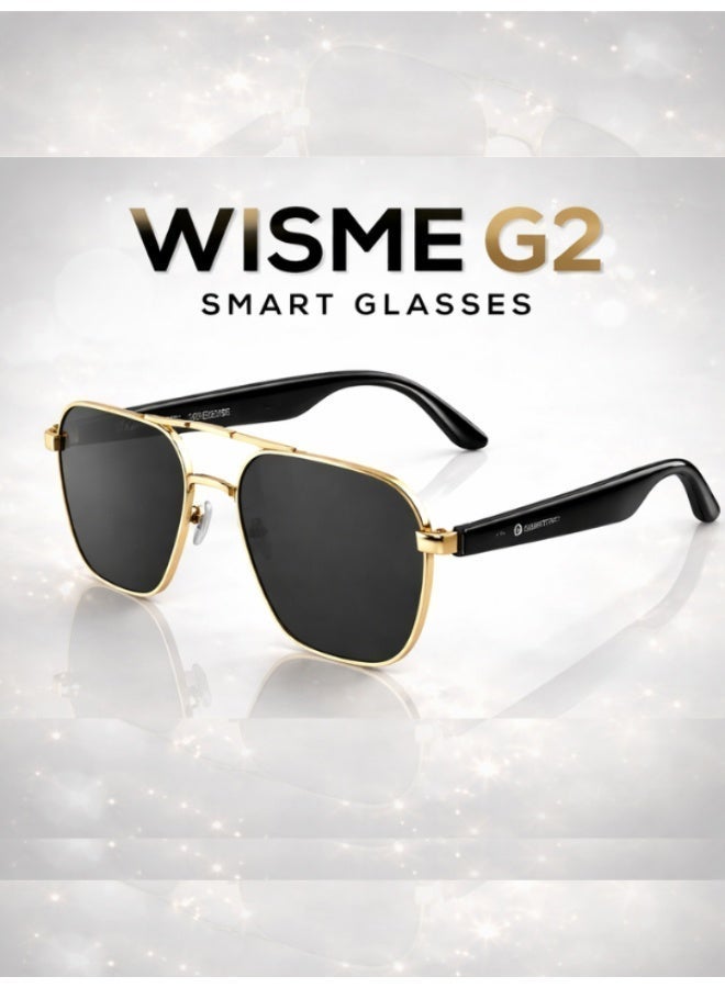 WISME Smart Glasses Bluetooth AI Translator with Real-Time Translation in 163 Languages, IP67 Waterproof  Sports Glasses - Black - Image 1