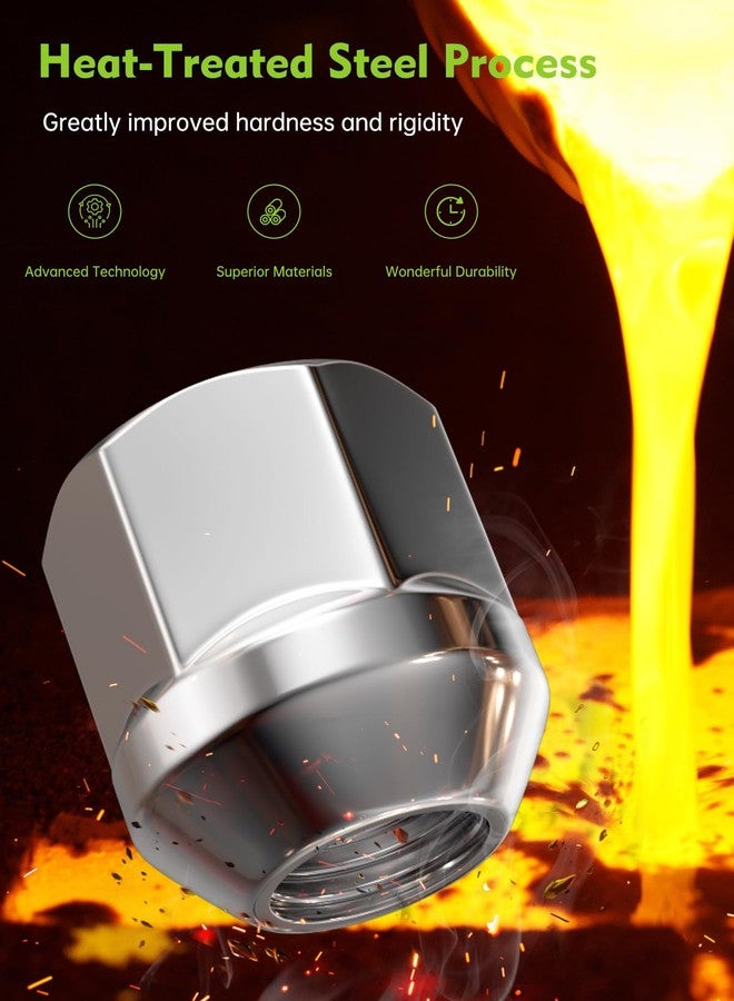 AUTOPTIM صواميل عجلات مفتوحة الطرف من AUTOPTIM M12X1.5 - بديل لعجلات ما بعد البيع لسيارات أكورا، هوندا، بويك، شيفروليه، تويوتا، لكزس، فورد، كاديلاك، مطلية بالكروم، 20 قطعة، صواميل عجلات سداسية 3/4 بوصة، طول 0.84 بوصة، عرض 0.9 بوصة - Image 5