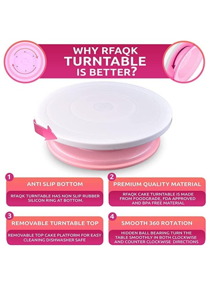 35PCs Cake Turntable and Leveler-Rotating Cake Stand with Non Slip pad-7 Icing Tips and 20 Bags- Straight  Offset Spatula-3 Sc Set -Baking Tools  - Image 3