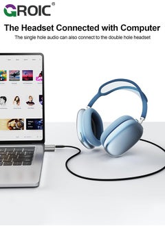 GROIC بطاقة صوت USB، محول USB إلى مقبس الصوت 7.1 قناة بطاقة صوت ستيريو خارجية مع سماعة رأس ميكروفون TRS TRRS مقاس 3.5 مم للكمبيوتر الشخصي والكمبيوتر المحمول وPS4 وWindows وMAC وLinux  - Image 4
