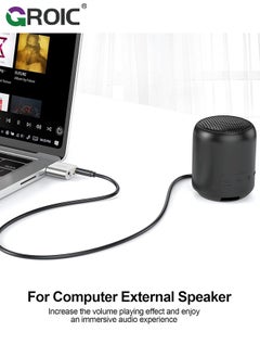 GROIC بطاقة صوت USB، محول USB إلى مقبس الصوت 7.1 قناة بطاقة صوت ستيريو خارجية مع سماعة رأس ميكروفون TRS TRRS مقاس 3.5 مم للكمبيوتر الشخصي والكمبيوتر المحمول وPS4 وWindows وMAC وLinux  - Image 5