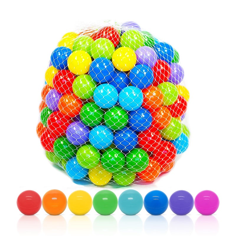 Playz Soft Plastic Mini Ball Pit Balls 50 Count - w/ 8 Vibrant Colors - Crush Proof, No Sharp Edges, Non Toxic, Phthalate & BPA Free for Baby Toddler Ball Pit, Play Tents & Tunnels Indoor & Outdoor - Image 1