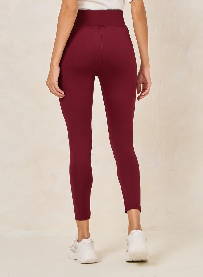 Styli Wide Waistband Basic Leggings for Women Comfortable Everyday Wear Yoga Workout Casual Activewear - Image 4