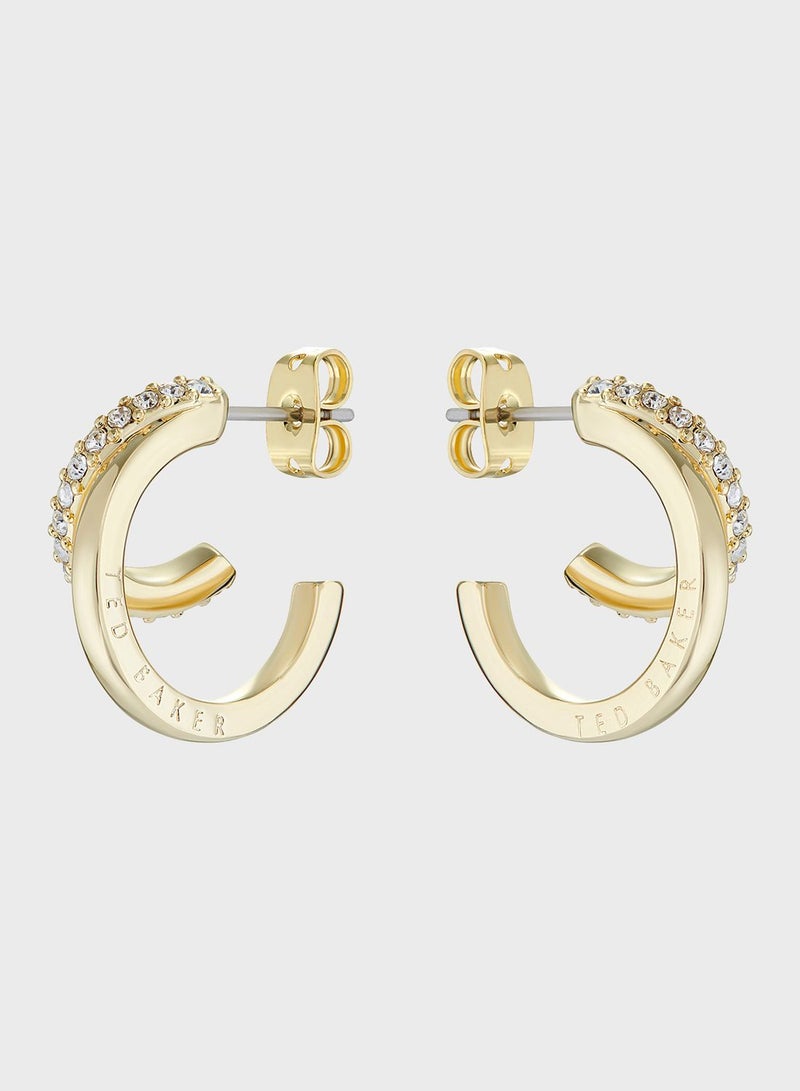 Ted Baker Helias Crystal Double Hoop Crystal Earrings  - Image 2