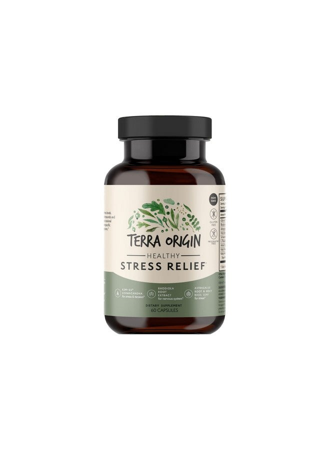 TERRA ORIGIN Healthy Stress Relief Capsules | 60 Capsules | Rhodiola Extract, Astragalus Root, Holy Basil and KSM-66 Organic Ashwagandha - Image 1