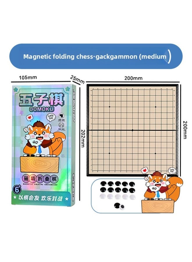 شطرنج مغناطيسي قابل للطي للأطفال، شطرنج وحش مغناطيسي، طاولة الزهر، شطرنج طائر، طاولة الزهر التعليمية المحمولة الممتعة للأطفال