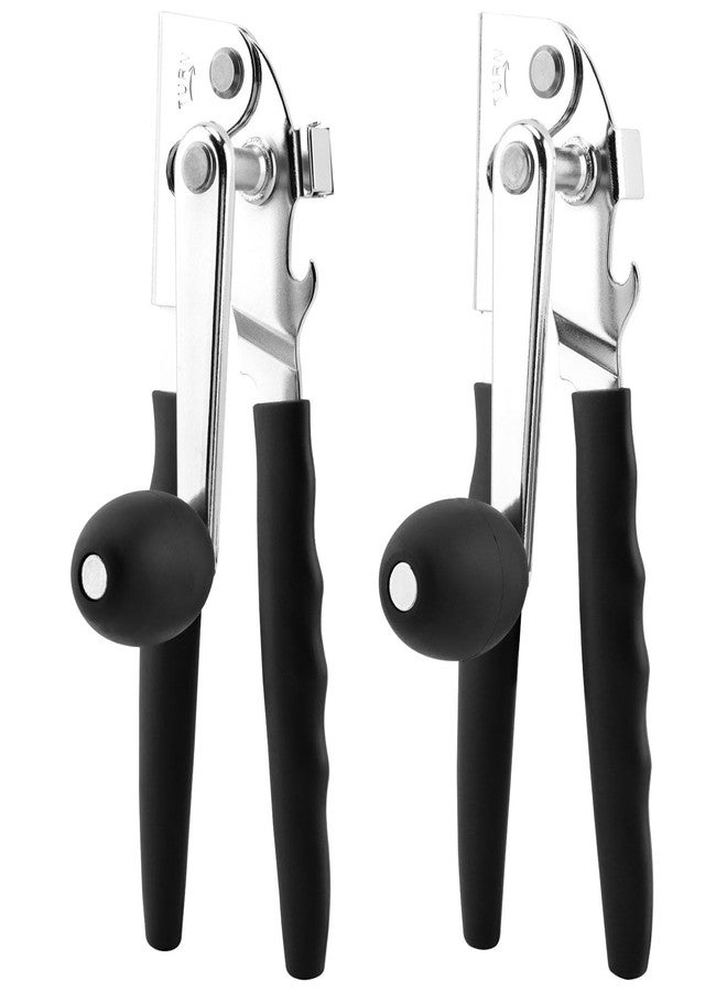 Loyanger 2 PCS Commercial Can Opener Manual, Stainless Steel Handheld Can Opener with Folding Easy Crank Handle Save Effort Large Ca-n Opene-r Smooth Edge for Seniors Chef - Image 1