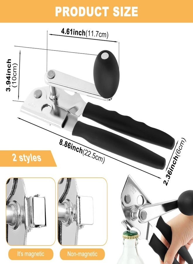 Loyanger 2 PCS Commercial Can Opener Manual, Stainless Steel Handheld Can Opener with Folding Easy Crank Handle Save Effort Large Ca-n Opene-r Smooth Edge for Seniors Chef - Image 2