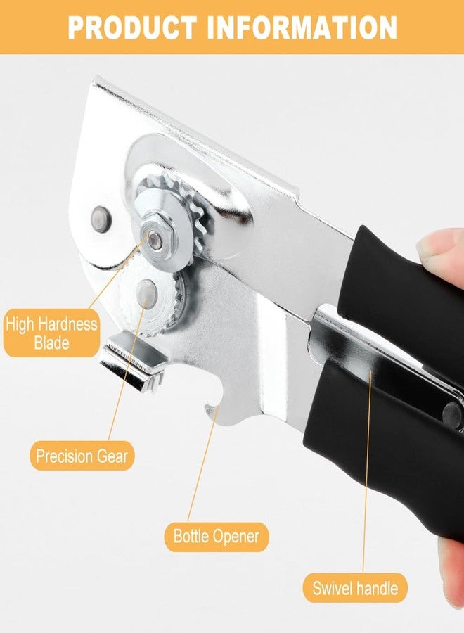 Loyanger 2 PCS Commercial Can Opener Manual, Stainless Steel Handheld Can Opener with Folding Easy Crank Handle Save Effort Large Ca-n Opene-r Smooth Edge for Seniors Chef - Image 3