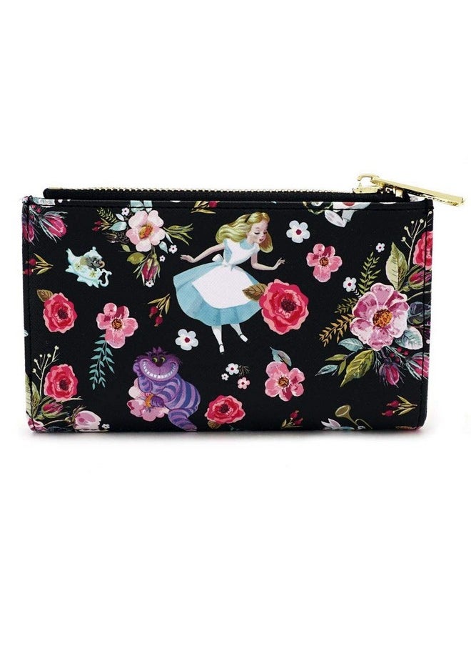 Loungefly - X Alice In Wonderland Character Floral Print Wallet (Black One Size) - Image 1