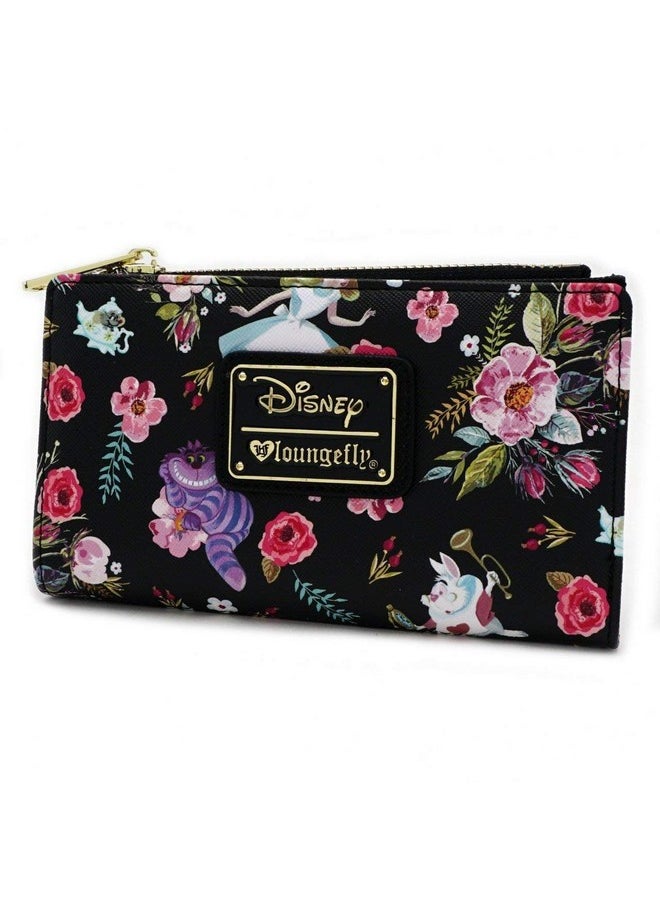 Loungefly - X Alice In Wonderland Character Floral Print Wallet (Black One Size) - Image 1