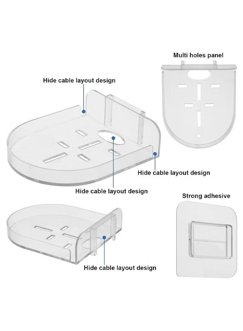 3 Pcs Small Wall Shelf, Surveillance Bracket with Adhesive, Mini Floating Wall Shelves for Security Cameras, Webcam, Speakers, Baby Monitors, Easy to Install No Drill,11*9.5*3cm - Image 2