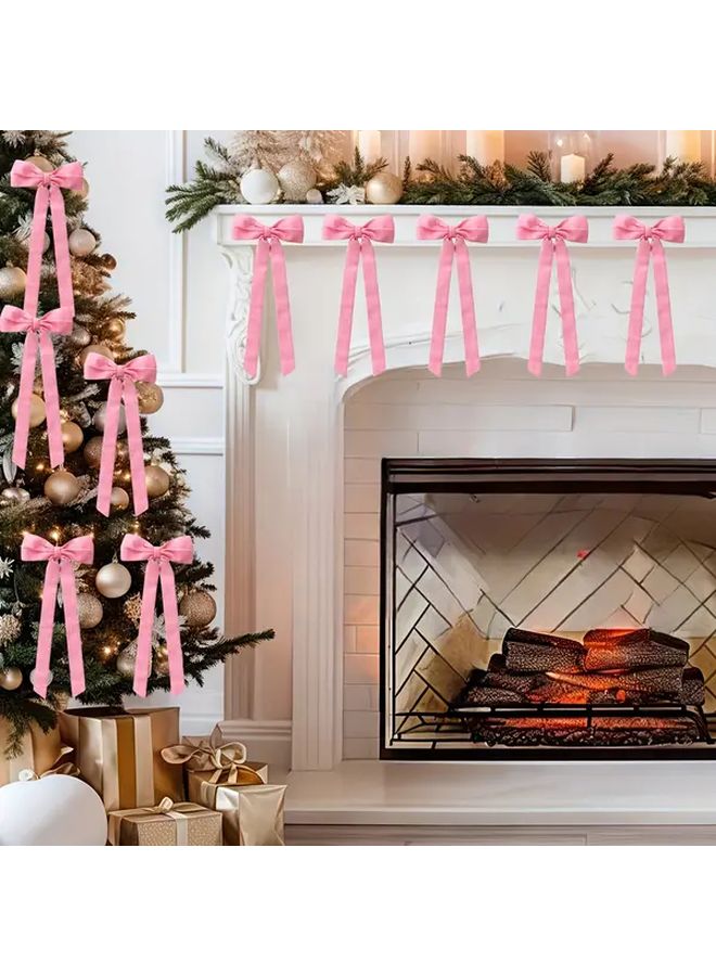 Burgundy Velvet Ribbon Bows For Gift Wrapping Tree Decor And Crafts 10pcs - Image 4