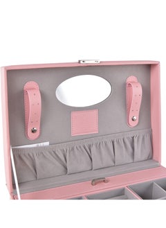 MAGELLAN Magellan Women Leather Jewellery Storage Box Lockable Case Organizer 1Piece E15-203J Pink  - Image 5