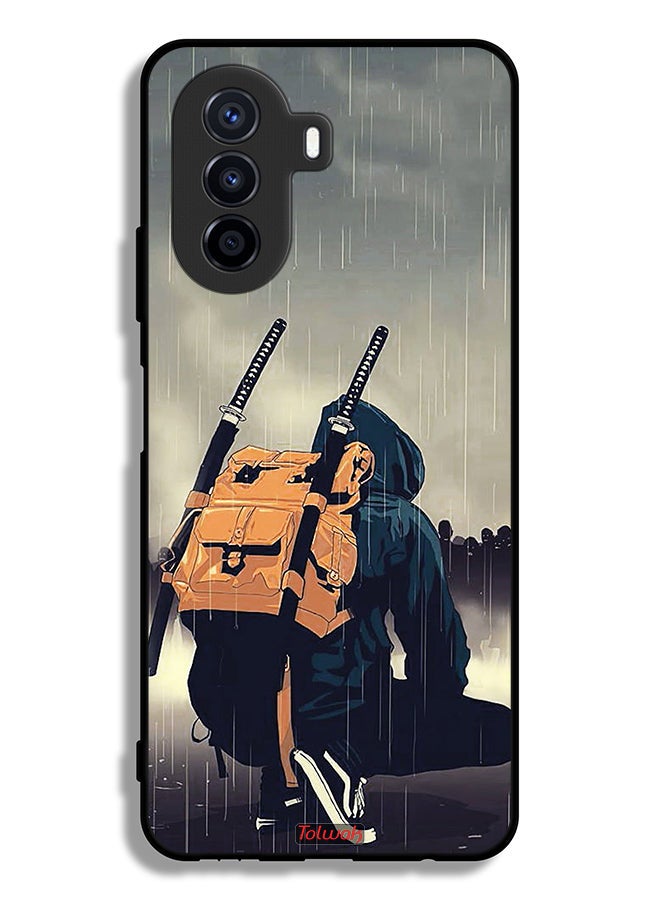 Huawei nova Y70 Protective Case Cover Sword Samurai Digital Art