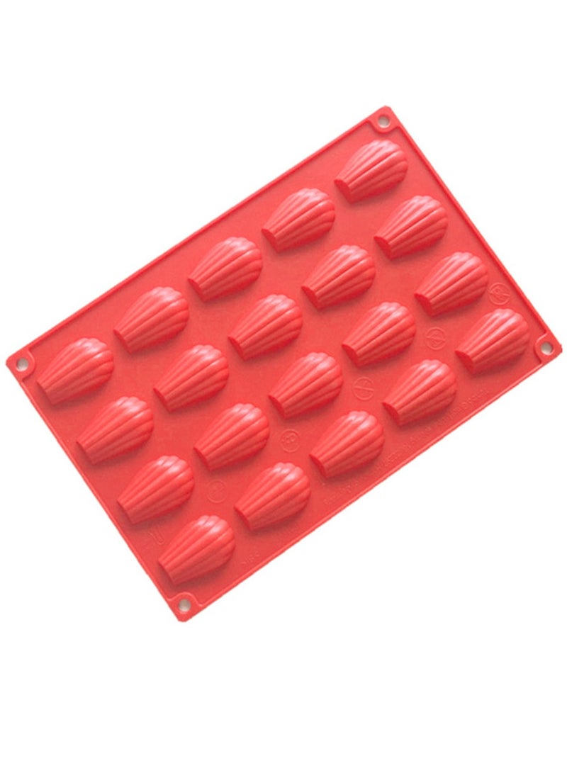 20 Cavity Mini Madeleine Tray Shell Shape Cake Mold Cookie Biscuit Baking Pan Handmade Soap Mould Kitchen Supplies Tools Brick color - Image 3