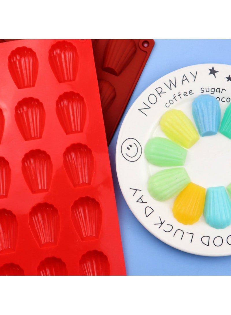 20 Cavity Mini Madeleine Tray Shell Shape Cake Mold Cookie Biscuit Baking Pan Handmade Soap Mould Kitchen Supplies Tools Brick color - Image 4