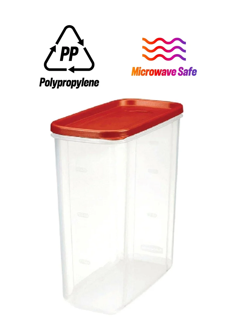 Rubbermaid 21-Cup Capacity Dishwasher and Microwave Safe Food Storage Container Clear and Red 10 x 4.7 x 9.5 Inch 6192892