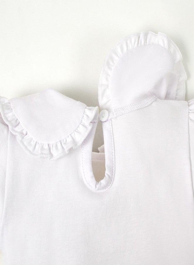 بمعنى سحر بمعنى حديقة بدلة أطفال من ماجيك بارك، مقاس 0-24 شهر، بياقة بيتر بان، بأكمام طويلة، وبدلة شتوية مكشكشة للبنات (18-24 شهر، أبيض طويل). - Image 4