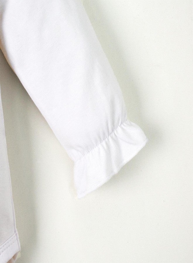 بمعنى سحر بمعنى حديقة بدلة أطفال من ماجيك بارك، مقاس 0-24 شهر، بياقة بيتر بان، بأكمام طويلة، وبدلة شتوية مكشكشة للبنات (18-24 شهر، أبيض طويل). - Image 5