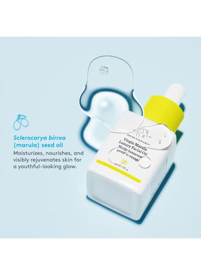 Drunk Elephant Virgin Marula Luxury Facial Oil - Gluten-Free and Vegan Anti-Aging Skin Care and Face Moisturizer 30ml - Image 2