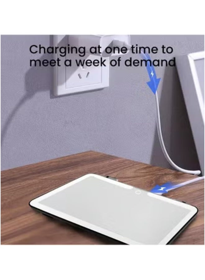 هالامين مرآة السيارة لتجميل ، مرآة التجميل القابلة لإعادة الشحن ، يوجد 3 أنماط الإضاءة ، مرآة  التجميل العالمي ( أبيض ) - Image 5