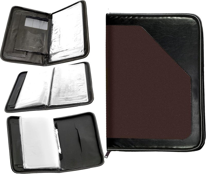 CLAPONE Files Folders File Holder for Documents/Certificates/Document Organizer File/Portfolio/Expanding File/Portfolio/Coloured Folders/Leaf/Leather/Files for Students/Office/School Use-Brown - Image 2