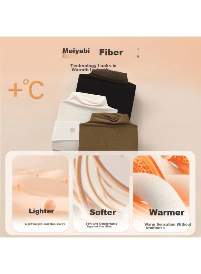 Maniform Women's Autumn Thermal Shirt, Small Turtleneck, Thickened Winter Antibacterial Comfortable Skin-friendly Base Layer - Image 3