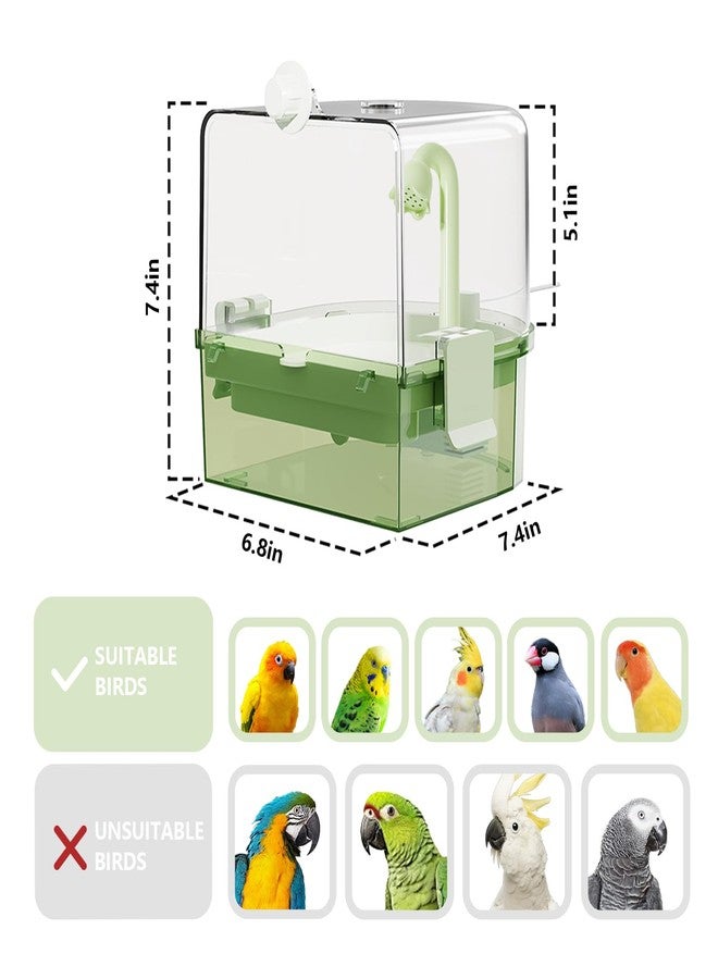 YOOSO WING Automatic Bird Baths for Cage – Indoor Parakeet Bath with Pump, Bird Shower with 2 Modes Running Water, Bird Cage Accessory for Pet Birds Conure Budgies Cockatiels Lovebird(Green) - Image 3