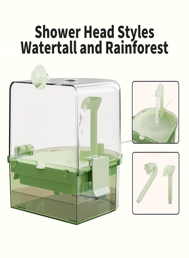 YOOSO WING Automatic Bird Baths for Cage – Indoor Parakeet Bath with Pump, Bird Shower with 2 Modes Running Water, Bird Cage Accessory for Pet Birds Conure Budgies Cockatiels Lovebird(Green) - Image 2