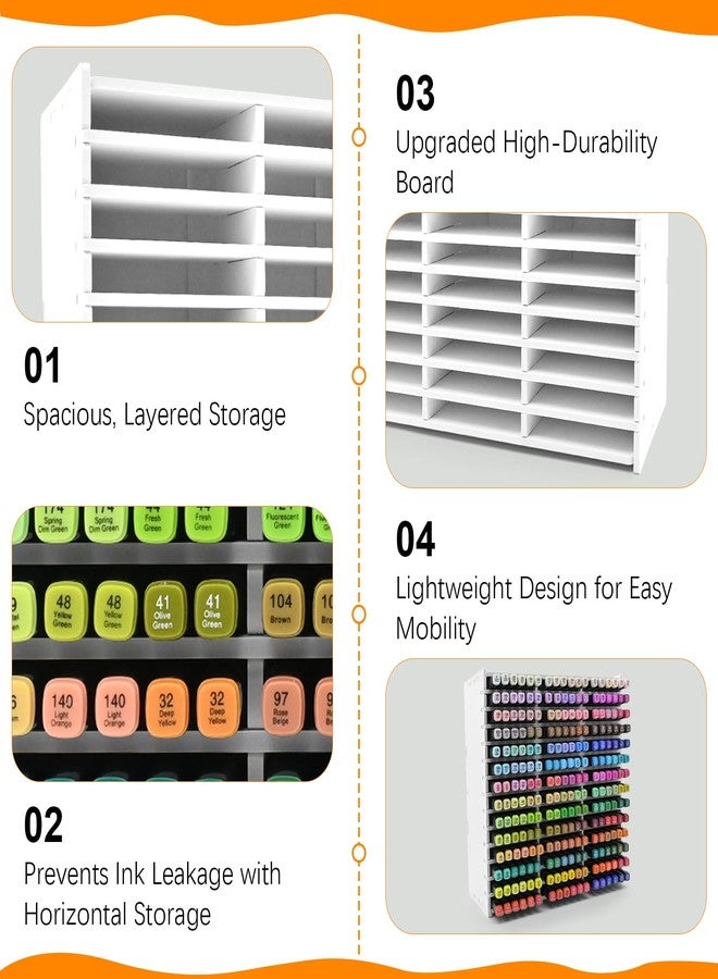 CKAGF Marker Storage Organizer, Marker Holder for 252 Markers, Pens, Watercolor Brushes, and Colored Pencils - Desktop Art Supply Organizer for Home, Office, and Classroom - Image 4