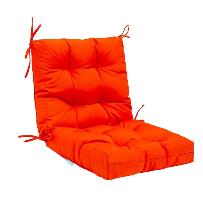 Outdoor SeatBack Chair Cushion Tufted Pillow SpringSummer Seasonal Replacement Cushions Orange
