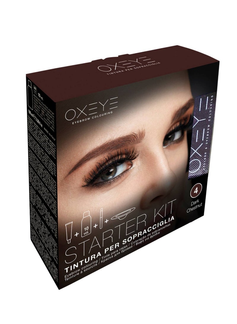 Eyebrow Tint Starter Kit (4) Dark Brown 22ml + Oxidant 01 Volume + Bowl + Brush