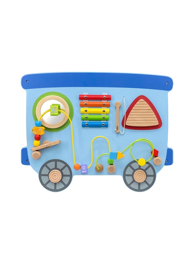 Viga Wall Activity Panel – Train Wooden Sensory Busy Board, Montessori Educational Toy with 10+ Interactive Activities, Develops Motor Skills & Logic, Eco-Friendly & Non-Toxic for Toddlers 18M+ - Image 3