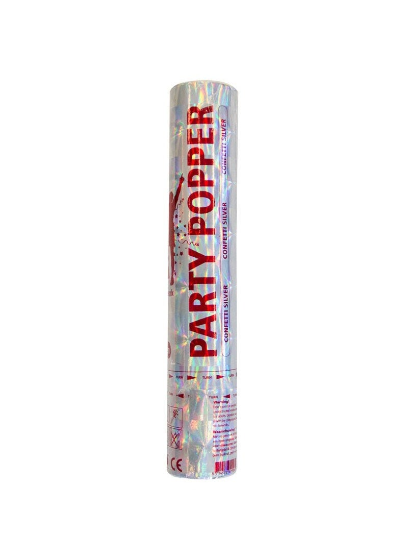 Folat Party Popper Confetti Cannon Silver Paper Foil 28cm