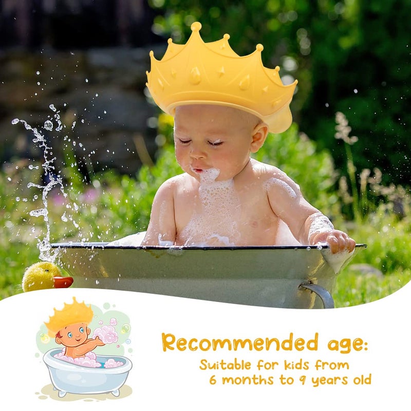 EWINEVER 2PCS Baby Shower Cap for Kids, Adjustable Baby Hair Washing Shield Toddler Visor Hat for Eyes and Ears Protection Shampoo Cap for 0-9 Years Old Children - Image 4