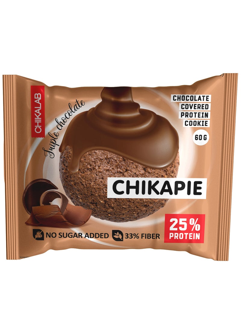 Chikalab CHIKAPIE Chocolate Covered Protein Cookie with Triple Chocolate 9x60g  - Image 2