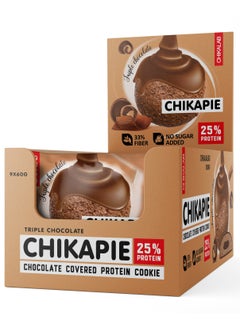 Chikalab CHIKAPIE Chocolate Covered Protein Cookie with Triple Chocolate 9x60g  - Image 1