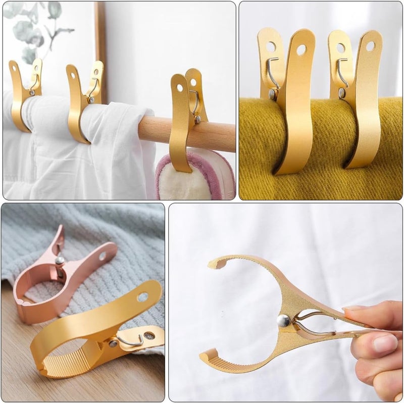 2pcs Large Aluminum Alloy Clothes Clamps Windproof Quilt Clips Metal Clothespins for Home Laundry and Outdoor Drying - Image 3