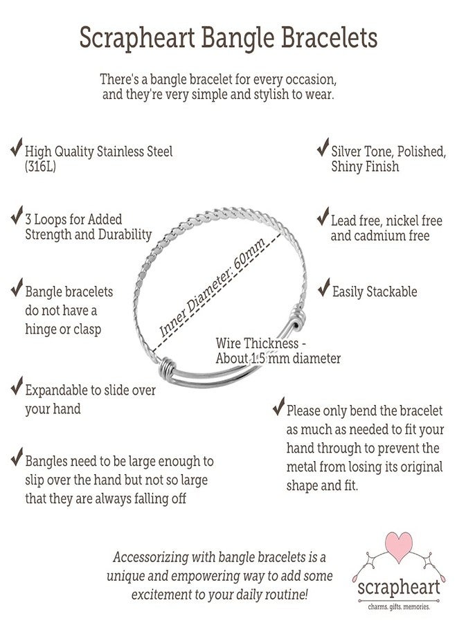 SCRAPHEART 12th BIRTHDAY Bracelet, 12th Birthday Charm Bracelet, Granddaughter Daughter Gift Idea, Twelfth Birthday Gift, 12 Year Old Birthday Bangle - Image 3