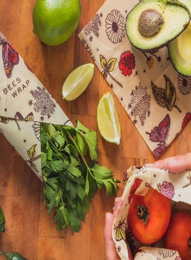 Bee's Wrap Vegan Beeswax Wraps for Food - Vegan Meadow Magic 3 Pack (S, M, L) Made in USA Reusable & Organic Food Wraps, Sandwich Wrap & Bowl Covers - Eco Alternative to Aluminum Foil & Plastic Wrap - Image 3