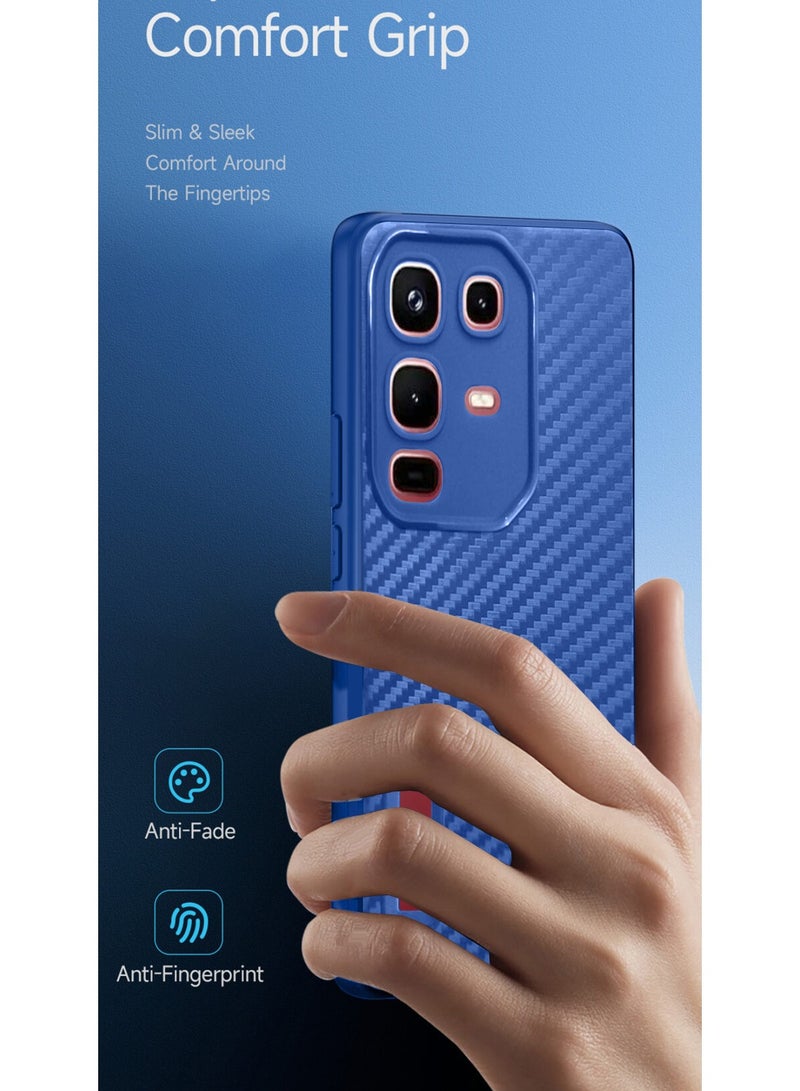 دبليو تيك انفينيكس نوت 50 4 جي 2025 غطاء هيكل من ألياف الكربون السيليكون السائل (MCFPSN) - أزرق داكن - Image 2