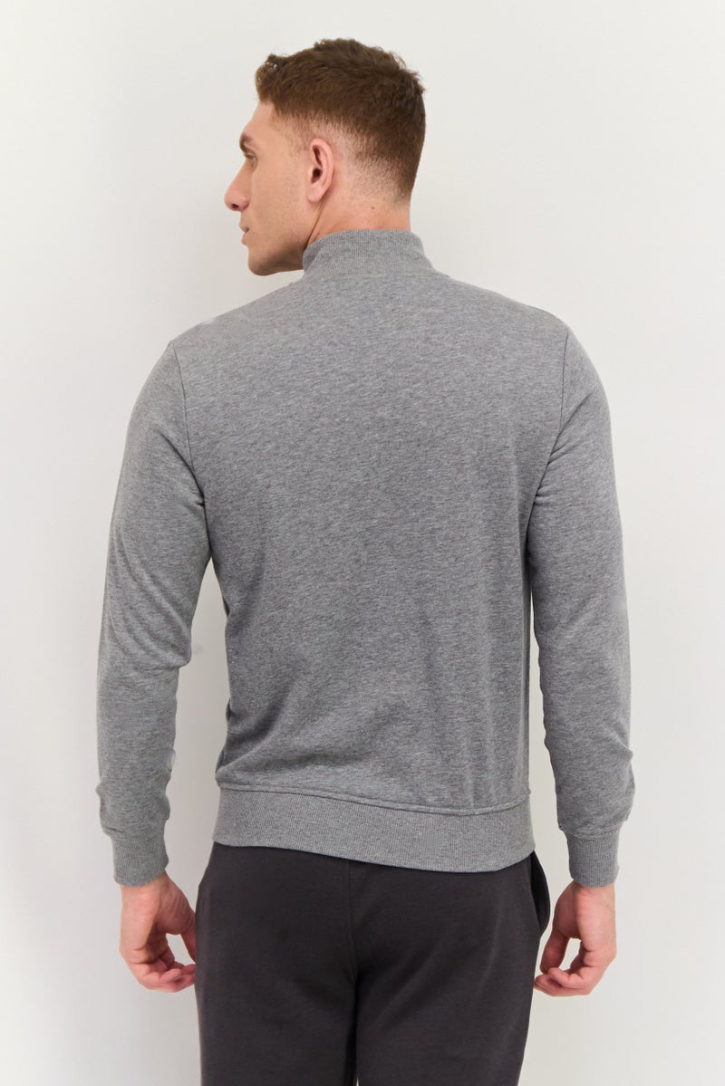 SKECHERS Men Sportswear Fit Long Sleeves Outdoor Sweatshirt, Light Grey  - Image 3