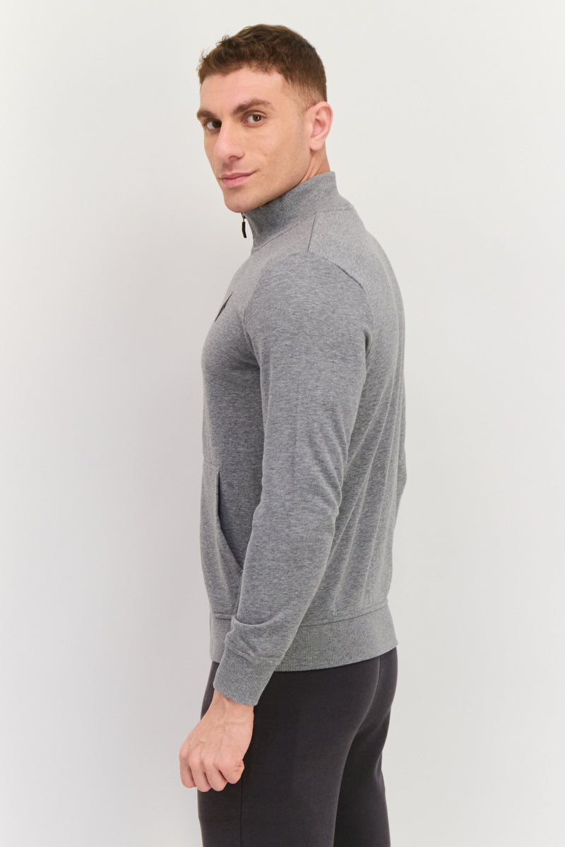 SKECHERS Men Sportswear Fit Long Sleeves Outdoor Sweatshirt, Light Grey  - Image 2