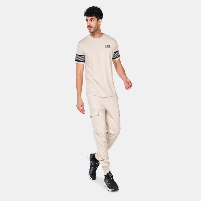 EA7 Emporio Armani light beige Men's Reflective Logo Joggers for Men | Best Price UAE