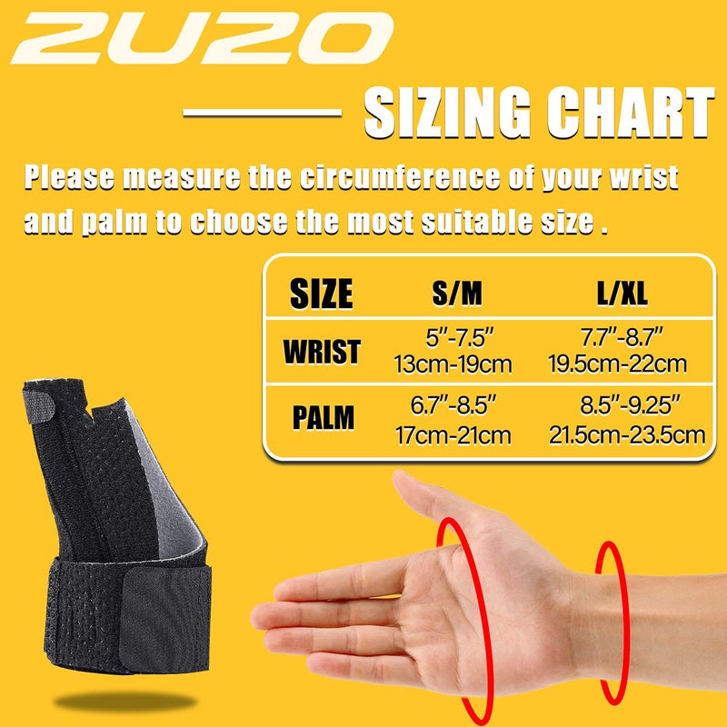2U2O Compression Reversible Thumb & Wrist Stabilizer Splint(Improved Version) for BlackBerry Thumb, Finger, Pain Relief, Arthritis, Tendonitis, Sprained, Carpal Tunnel, Stable, S-M - Image 2