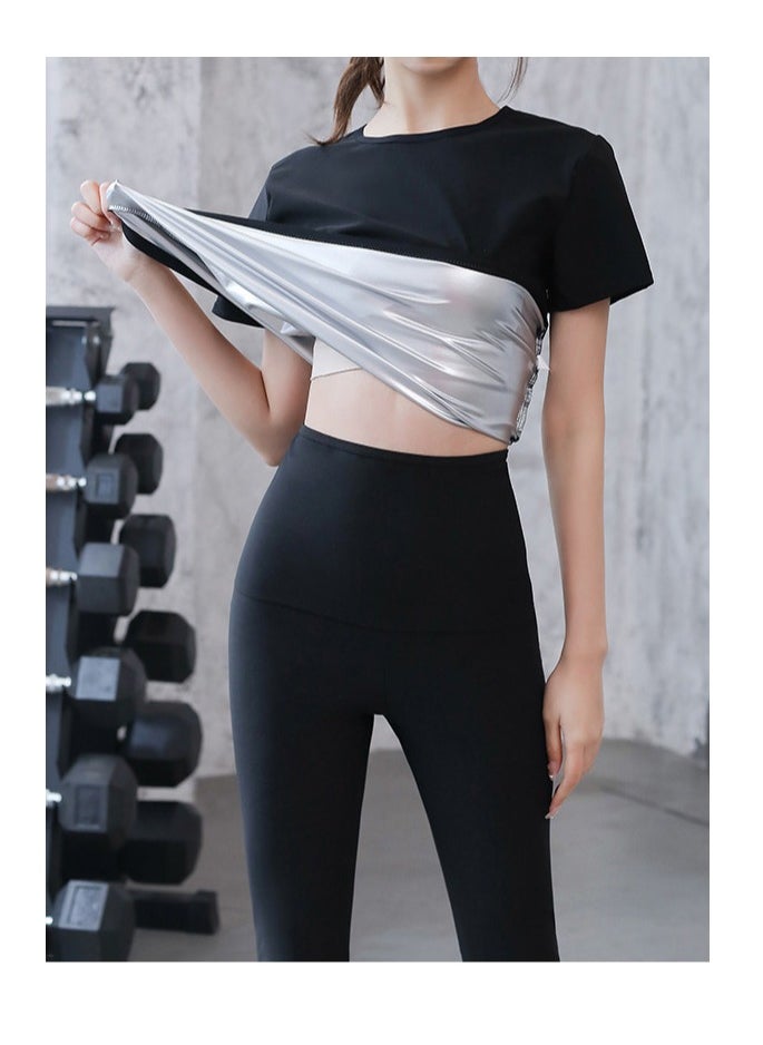 GRKC SAUNA SWEAT SUIT for Women | Short Sleeve + Pants | Burn More, Sweat More  - Image 4