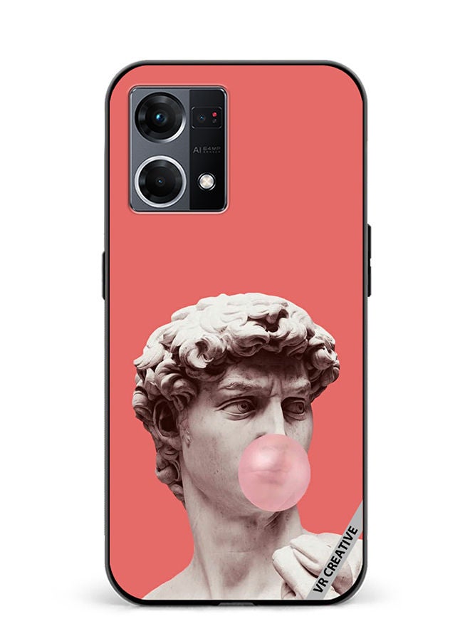 VR CREATIVE Protective Case Cover For Oppo Reno8 4G Gum, Esthetics, Retro wave Design Multicolour - Image 1