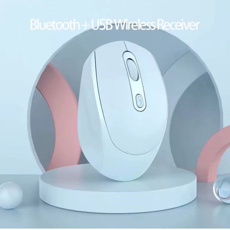 Dual Mode Rechargeable Bluetooth Wireless Mouse, Adjustable DPI Sensitivity, Silent Click Buttons, Lightweight Compact Portable, Type-C Fast Charging, 5 Colors Available, Compatible with Tablet Laptop Phone Desktop Windows iOS Android - Image 1