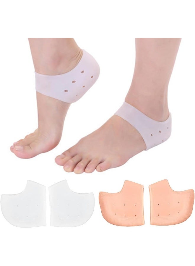 ECVV Gel Heel Cushion 4 Pairs, Heel Pads Cushion Heel Protectors for Heel Pain Relief, Gel Pads Gel Inserts Soft Heel Protectors for Women Men - Image 1